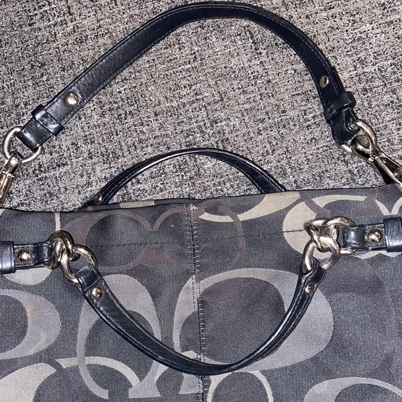 COACH black & gray shoulder bag - Picture 2 of 6